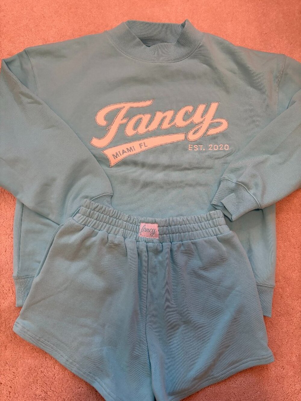 Fancy Blue Sweatshirt and Sweat Shorts set
